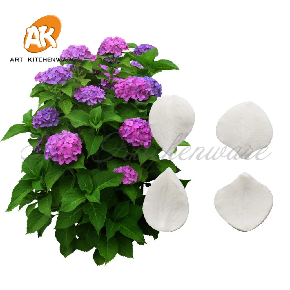 

4PCS Hydrangea Leaves Veiner Silicone Mold Cake Decorating Fondant Impression Flower Mold Sugarcraft Cake Mold