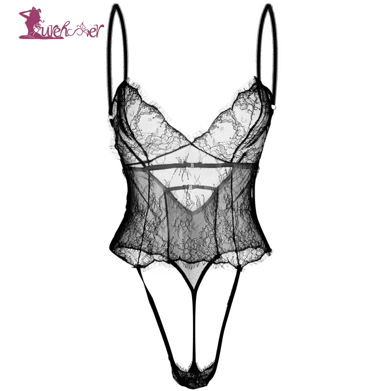 

Lurehooker Sexy Lingerie Hot Black Lace Spliced Erotic Lingerie Costumes Temptation underwear Transparent Sleepwear Sexi Mujer