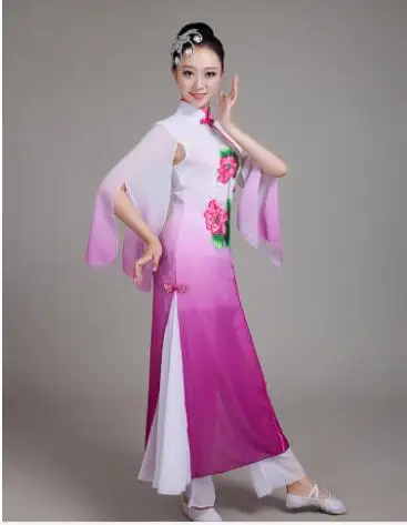(0185) Women Chinese Folk dance costumes sequins Embroidery peony Hanfu yangko/umbrella/fan dance classical dance costume