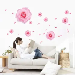 3D розы цветы съемный задний стены стикеры для гостиной спальня магазин