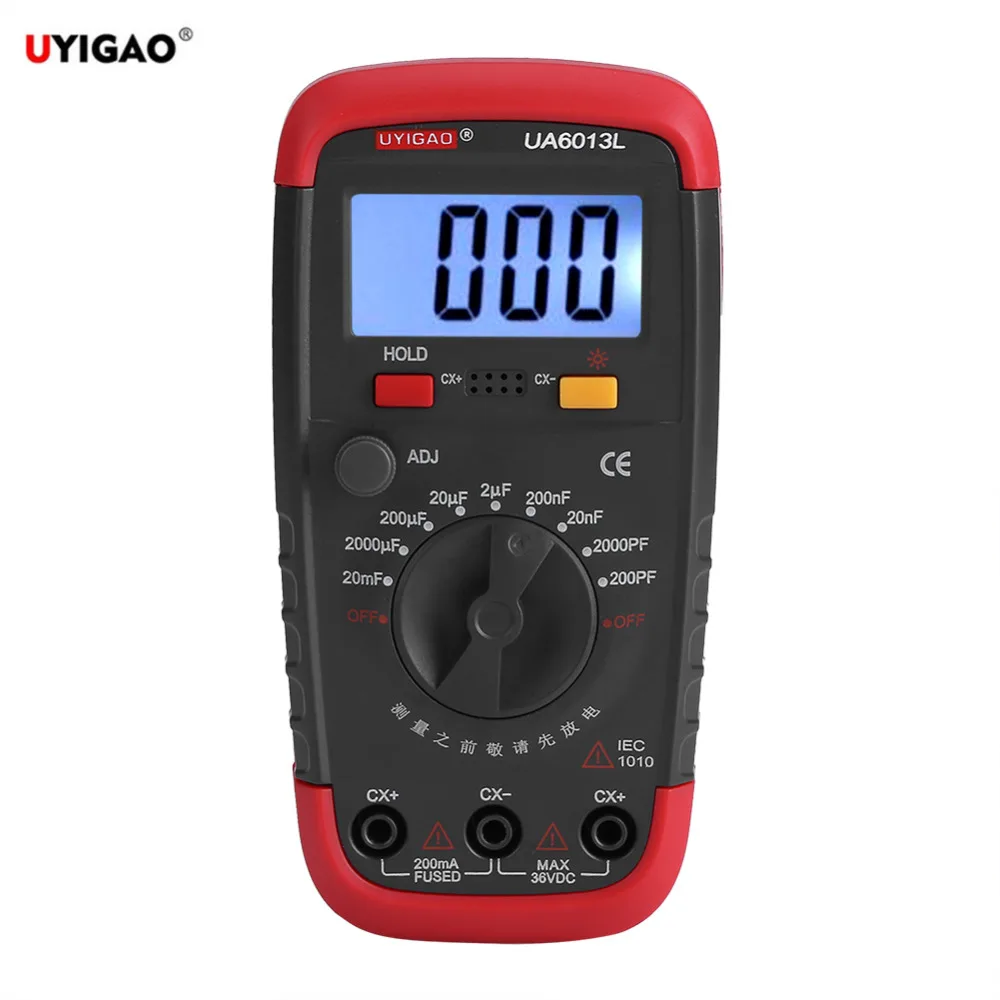UYIGAO Digital LCD Display Capacitance Meter Battery Powered Capacitan