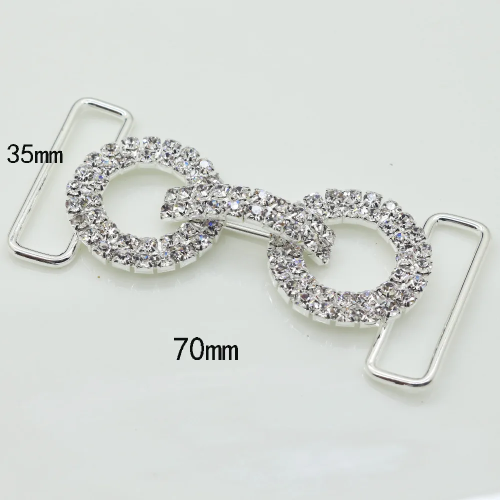

Fashion 2017 New 2PC Rhinestone bikini connectors buckle/ Bag shoes clothing decoration buckle beachwear crystal connector