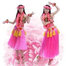 Гавайский Карнавальный костюм для женщин и девочек, повязка на голову с цветами Lei, венок, гирлянда, браслеты с бюстгальтером, юбки «хула» для взрослых, гавайская Праздничная вечеринка
