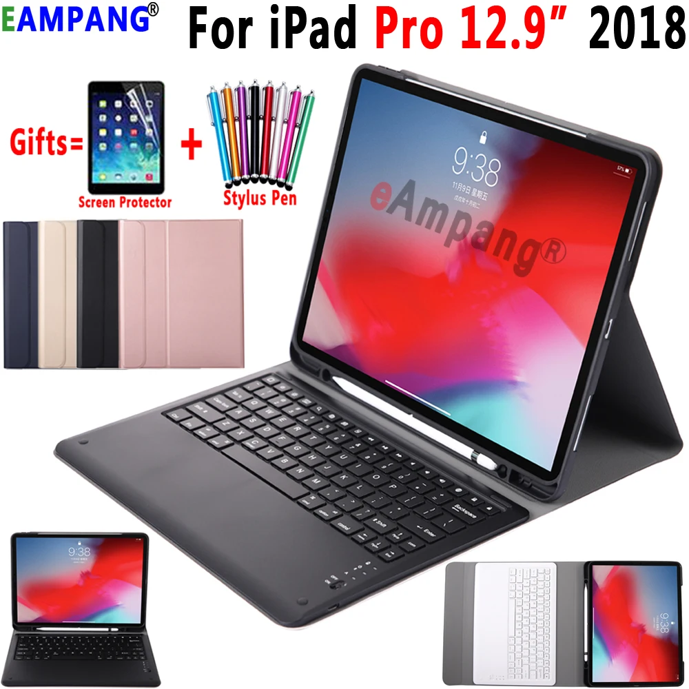 Keyboard Case for Apple iPad Pro 12.9 2018 Cover A1876 A2014 A1895 A1983 Slim Leather Funda Bluetooth Keyboard with Pencil Slot Keyboard Case for Apple iPad Pro 12.9 2018 Cover A1876 A2014 A1895 A1983 Slim Leather Funda Bluetooth Keyboard with Pencil Slot