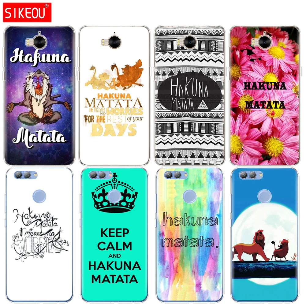 

Silicone phone Cover Case for huawei Y3 Y6 Y5 2 II 2017 nova 3e 2s 2 LITE plus hakuna matata The Lion King