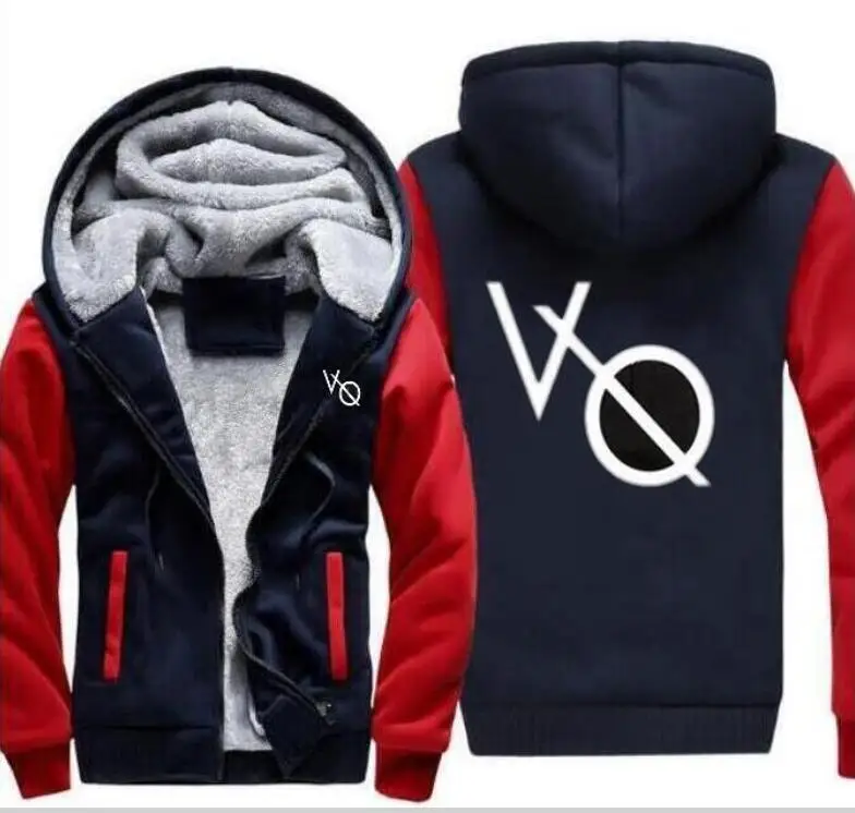 

Men's fashion Muscle brother vq hoodie loose hooded zipper jacket jacket vq sports long sleeve thick coat