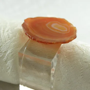 

qn16032802 natural agate sheet napkin rings set of 12, natural napkin holder set of 12