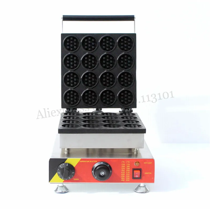 Huanyu 16pcs Commercial Non-stick Electric Mini Round Waffle Maker Baker Making Machine 110V/220V 110V Huanyu 16pcs Commercial Non-stick Electric Mini Round Waffle Maker Baker Making Machine 110V/220V 110V