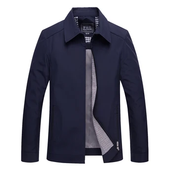 

2019 New jacket Middle-aged jacket men spring autumn thin section business lapel casual bomber jacket plus size coat outwear