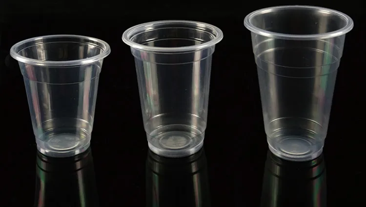 100 шт./лот одноразовые чашки уплотненные прозрачные пластиковые чашки для питья Чай сок, кофе чашки с крышкой с набор соломинок для вечеринок