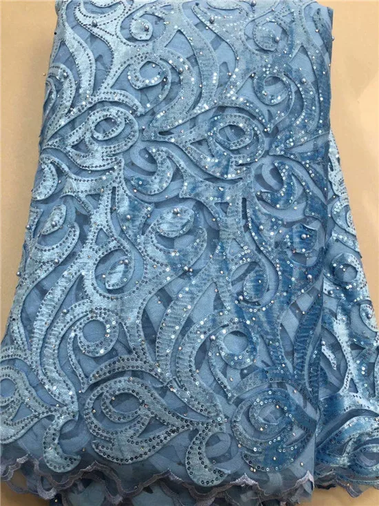 

2019 high quality French sequence sequins net lace,African velvet tulle mesh sequence lace fabric for party dress 5yards/lot