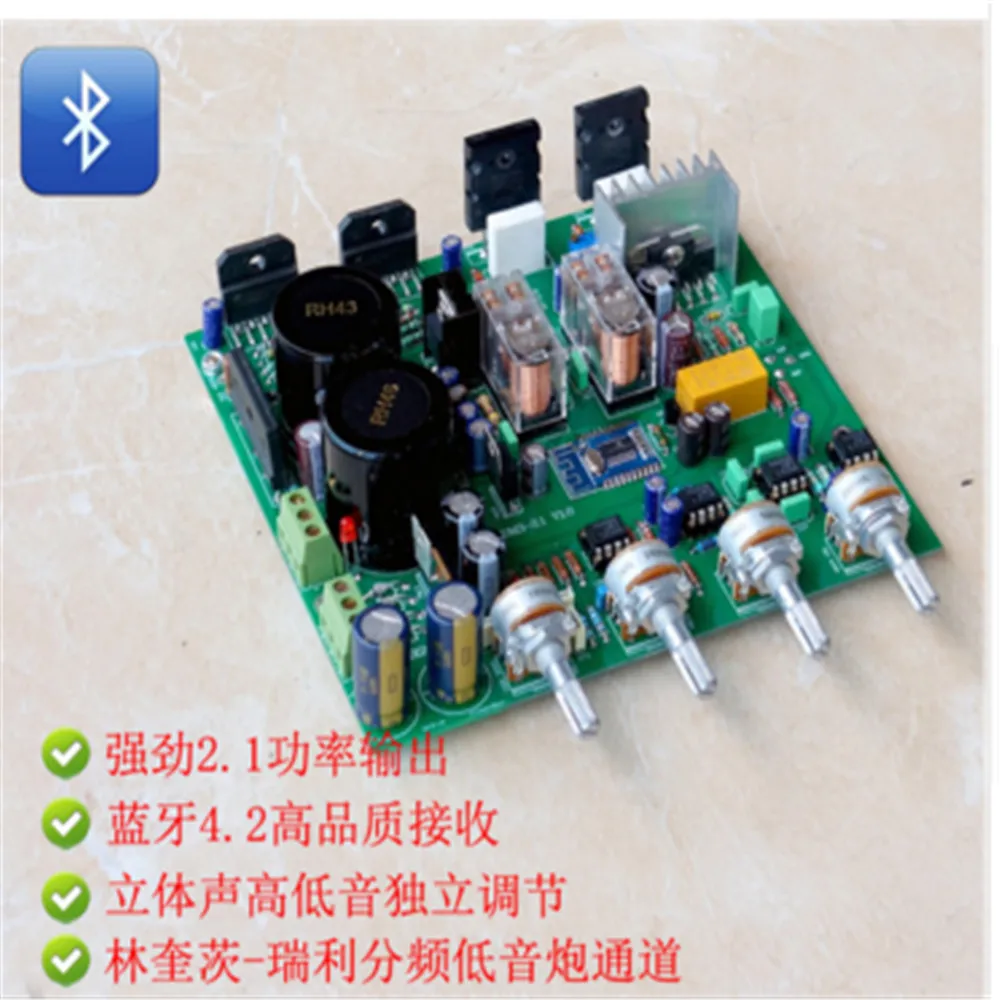 Плата усилителя сабвуфера 2SC5200 2saeas + LM3886 2 1 каналов 68 Вт * 150 HiFi Bluetooth