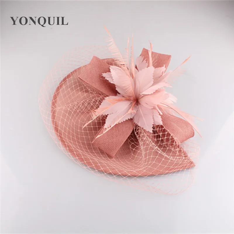 New Arrival Bridal Wedding Hair Fascinators Hat Veil With Feather Flower Hair Clips Women Party Married Race Headwear SYF31