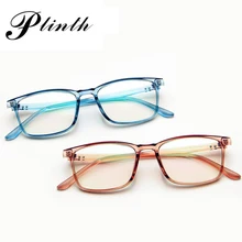 Plinth цветные квадратные очки для чтения, женские роскошные брендовые винтажные полупрозрачная оправа, Повседневные очки для вождения, очки UV400 Oculos