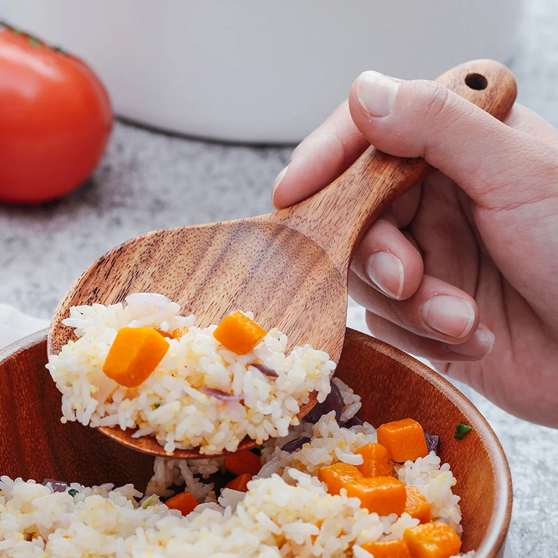 

Solid Wood Spoon Rice Spoon Potato Serving Spoon Scoop Rice Paddle Wooden Cooking Spoon Wooden Tableware Kitchen Utensils