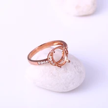 Solid 14k Rose Gold Engagement Wedding Diamond Ring 7.5×9.5mm Oval Semi Mount Jewelry Setting