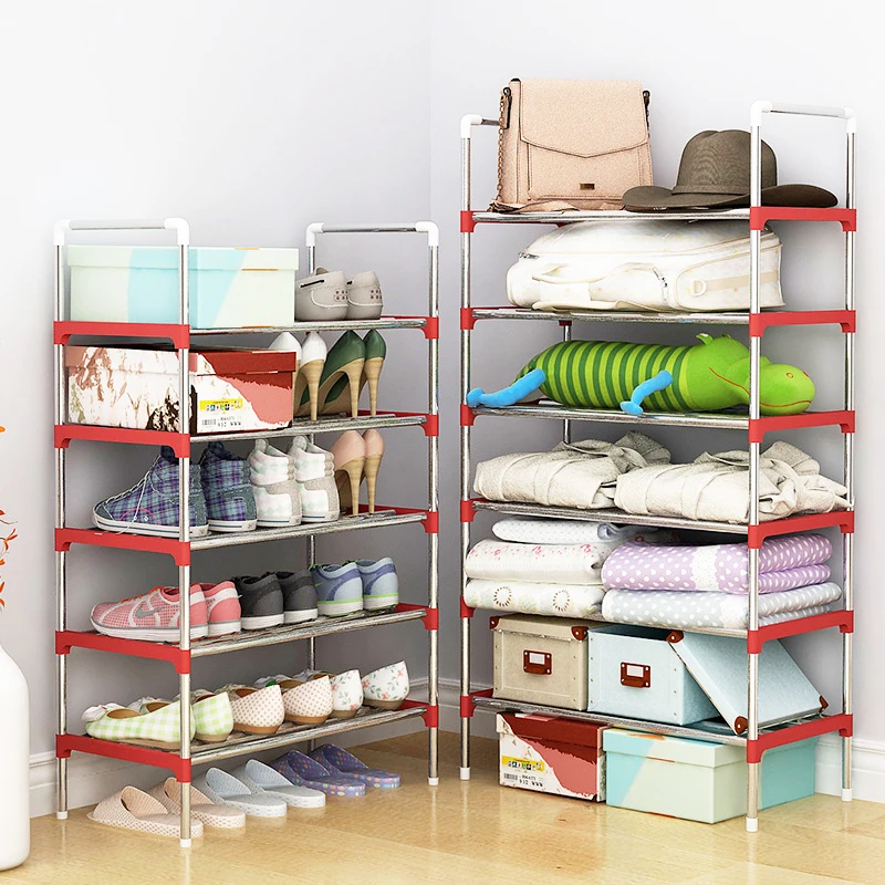 

Multi Layer Shoe Rack with handrail Galvanized steel pipe shoe cabinet shoe organizer removable shoe storage for home furniture