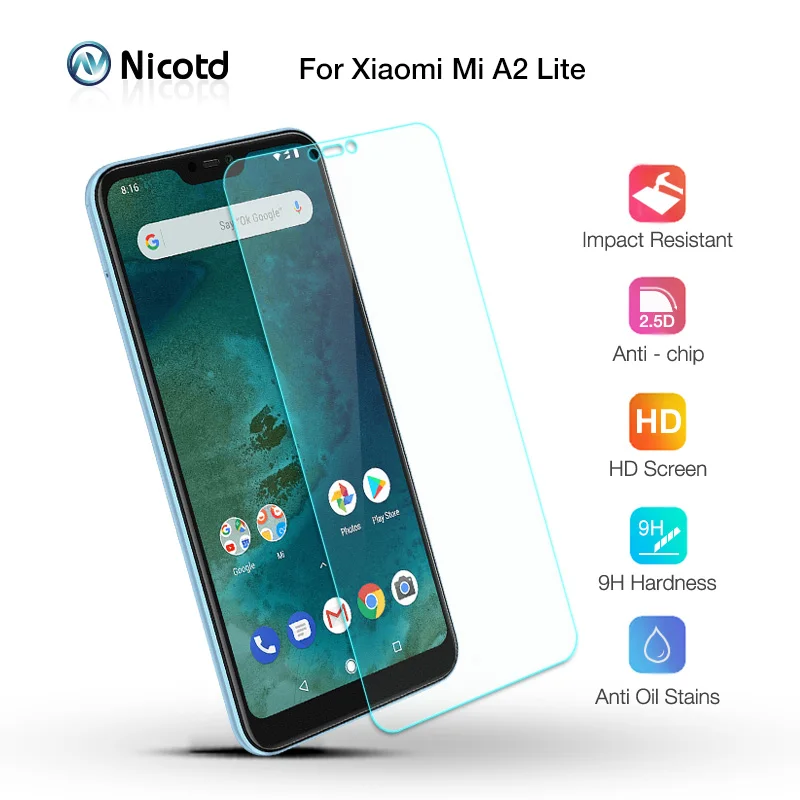 Tempered Glass For Xiaomi Mi A2 Lite 8 5X 6X Anti-fingerprint Screen Protector For Xiaomi Redmi 6 5 Plus Note 5 Pro 4X Glass (3) - 