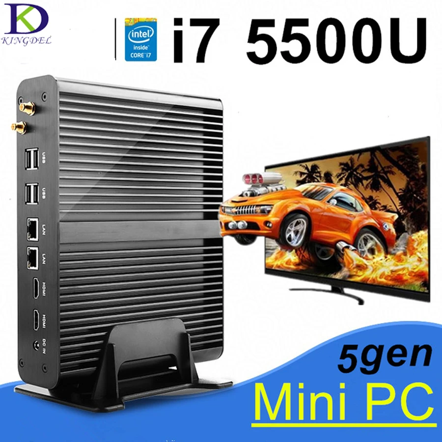 Kingdel Мини-ПК хорошее качество Процессор Core i7 5500u 5600u/i7 4500u мини настольный компьютер для офиса HTPC ТВ коробка игр PC 300 м Wi-Fi