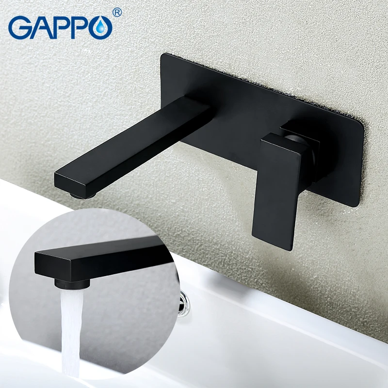 GAPPO Basin Faucets wall mounted black bathroom basin mixer tap sink faucets waterfall faucet torneira