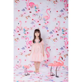 

Vinyl Photography Background Cartoon Flamingos Flower Newborn Baby Custom background Children Backdrops for Photo Studio SZ-4