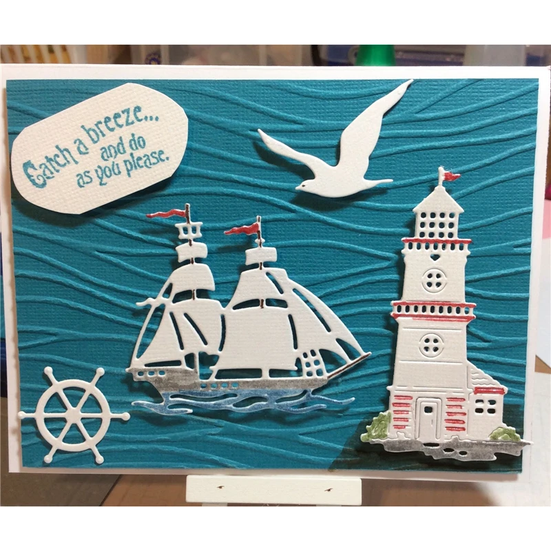 

GJCrafts Metal Cutting Dies Scrapbooking for Card Making DIY Embossing Cuts New Craft Lighthouse City Border Metal Die 2019 New