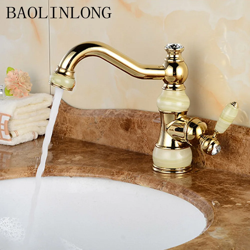 BAOLINLONG العتيقة نمط النحاس بولدر سطح جبل صنبور الحمام الغرور أحواض من الزجاج خلاط حوض الحنفية الحنفيات
