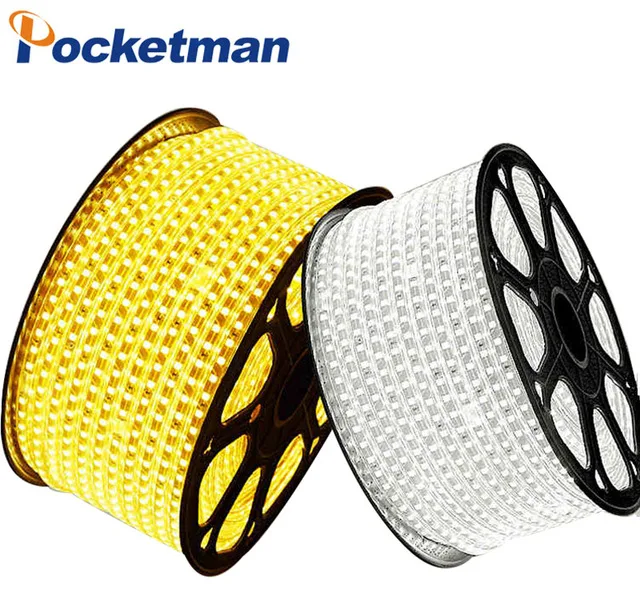 

LED Strip 5050 Waterproof Flexible AC110V-220V LED light Tape lamp Outdoor String 1M 2M 3M 4M 5M 10M 12M 15M 20M 60LEDs/M