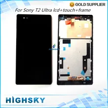 Für sony xperia t2 ultra lcd d5303 d5306 xm50h d5322 display Screen + Touch Digitizer + Frame Vollversammlung 1 Stück Kostenloser Versand