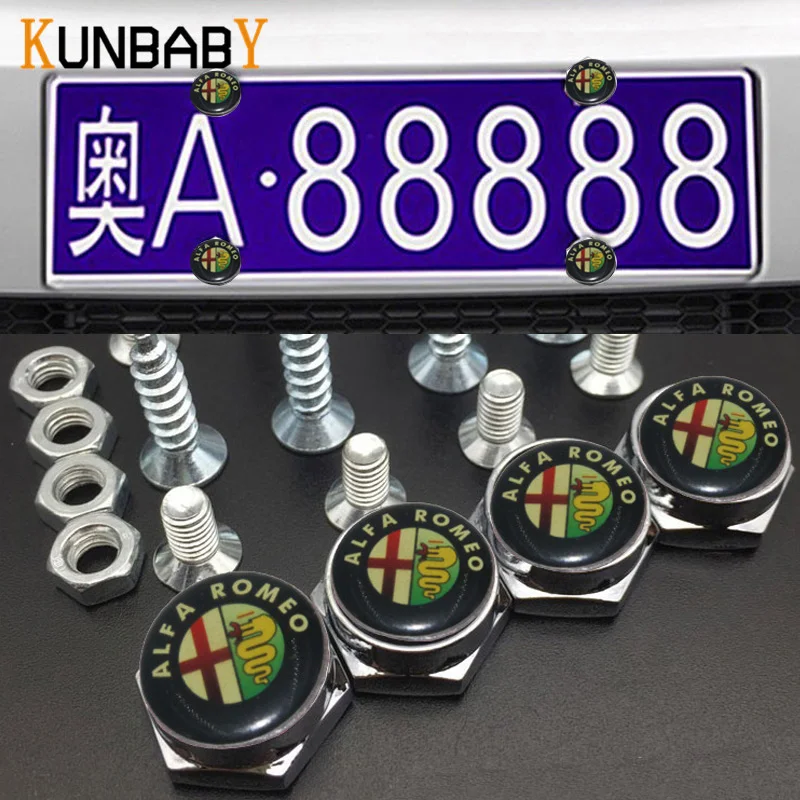 QOMNHNDE License Plate Frame Screws for Alfa Romeo