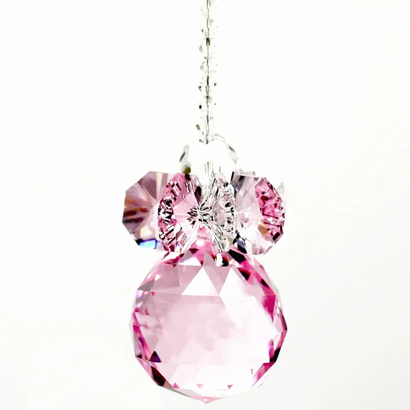 Grânulos de Cristal Rosa com Bola Facetada de Cristal para a Decoração da Árvore de Natal Lustre Pendurado Peças Decoração 1pc 30x300mm h - 2 decoração da árvore de natal lustre pendurado peças decoração