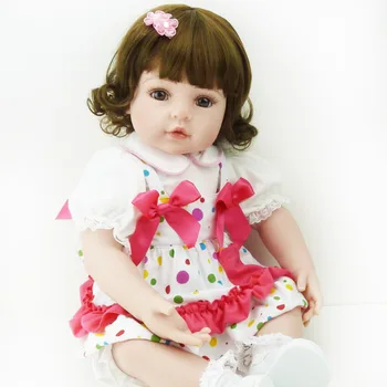 

Lovely Reborn Babies Dolls Silicone Reborn Baby Toy Cotton Body Lifelike Girls Gift Brinquedos High Quality Brand Doll Reborn