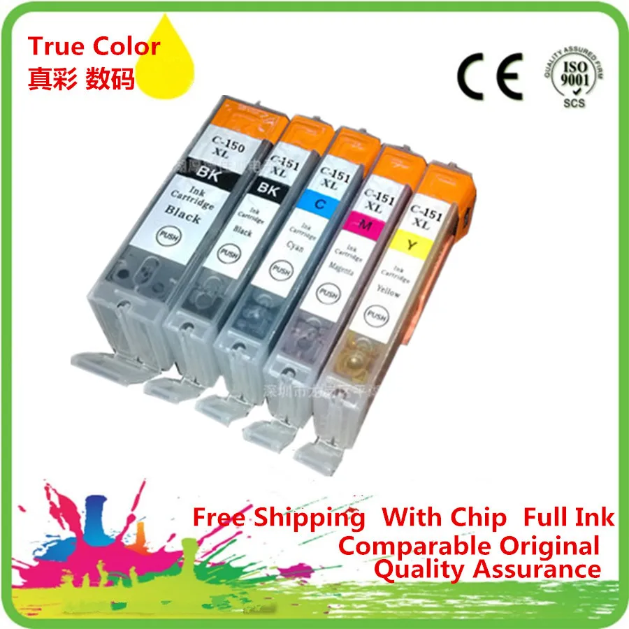 

Replacement PGI-150 PGI-150XL CLI-151 PGI150 PGI 150 Ink Cartridges For Canon Pixma MG 6410 5410 7110 IP 7210 MX 721