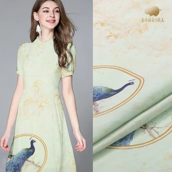 

130 cm heavy silk linen fabric 35mm digital printed silk fabric garment dress natural linen fabric wholesale silk cloth