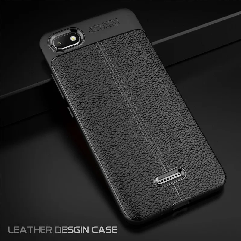 

WeeYRN Full Case Funda Xiaomi Redmi 6A 6 Pro 6 Lichi Pattern Case Luxury Soft Leather Silicone TPU Cover Xiaomi Redmi 6 Pro 6A