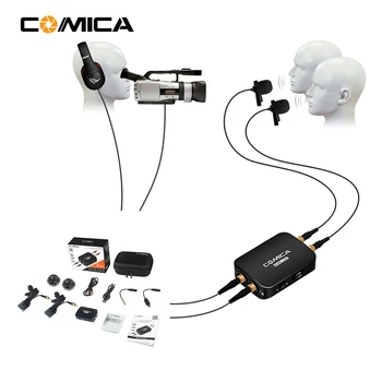 

COMICA CVM-D03 Dual head Lavalier removeable multifunctiona Microphone for Smartphone action DSLR camera Interview Youtube