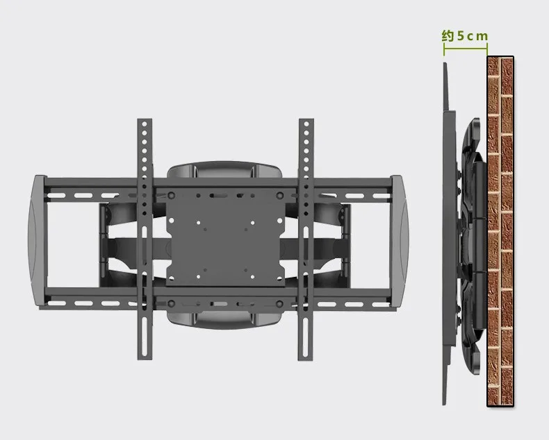 32-60 дюймов полное движение ТВ настенное крепление 6 поворотных рычагов кронштейн с кабельным управлением