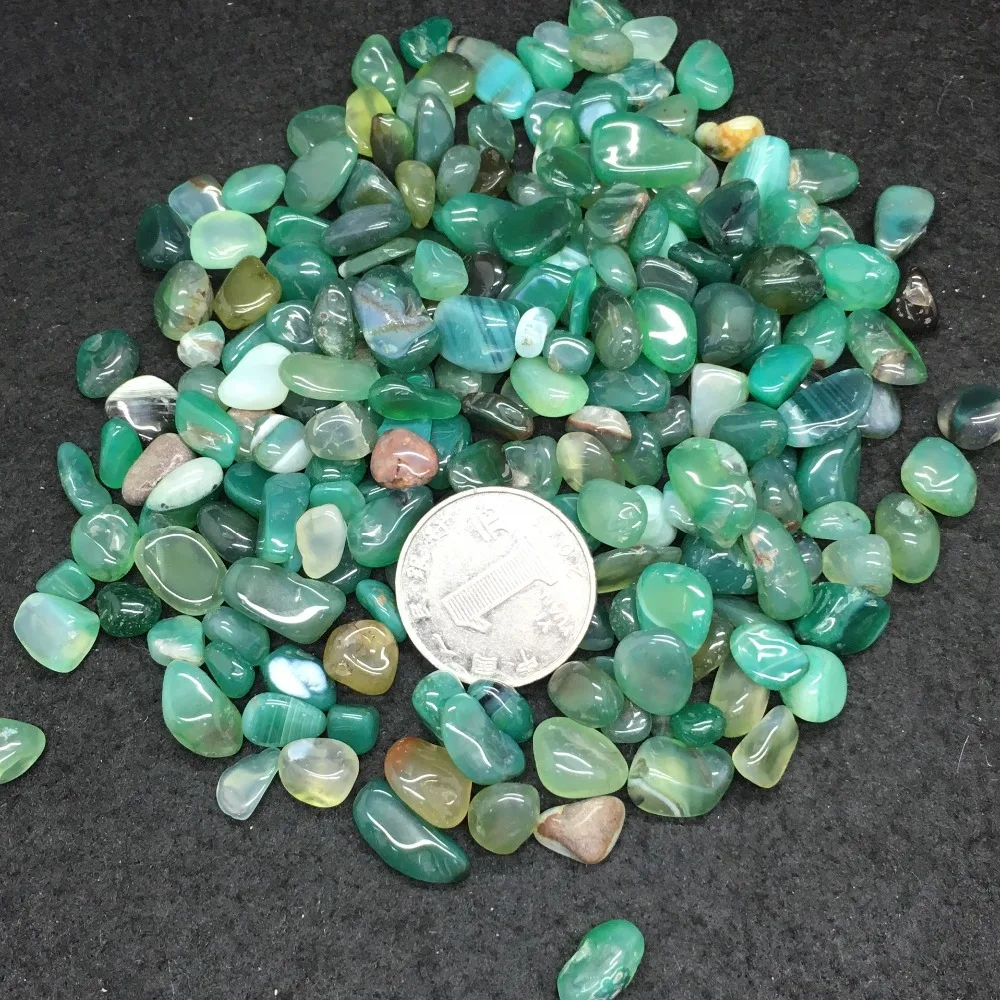 AAA++50g Green Gravel Agate Quartz Crystal Stone Rock Specimen Chip