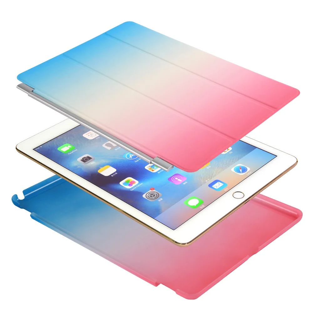 Радуга градиент Магнитный откидная крышка для iPad Pro 9,7 10,5 воздуха Air2 Mini 1 2 3 4 Trifold Tablet Case для нового iPad 9,7