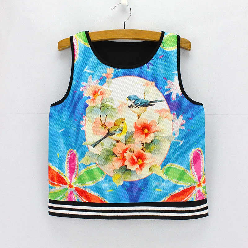 Милый Кот с очками print crop top Для Девочки дизайн одежды короткий стиль танки летнее платье женские на бретелях Перевозка груза падения - Цвет: XYCT015
