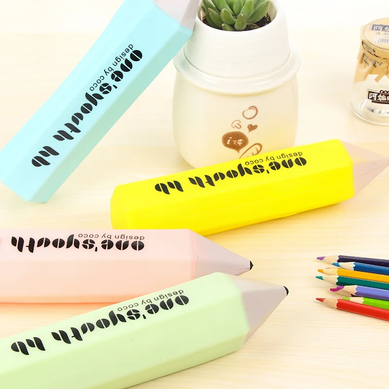 

Creative Pencil Style Pencil Case Etui Cute Kawai Silicone Pencil Bags Pen Case Novelty Items Bts School Supplies Stationery