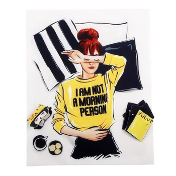 

PGY 1PCS City Girl Patches Trend Fashion Sew On 3D Patches For Clothing Garment DIY Patch wholesale Applique with Free Delivery