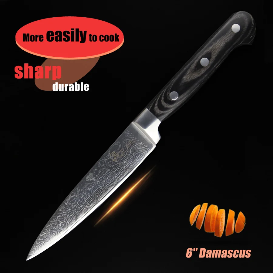 6" inch chef knife Damascus kitchen knives high quality cut beef meat