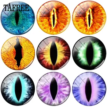 

TAFREE Fashion Evil Animal Eyes Image Round Glass Cabochon 25mm Glass Photo Dome For Charm Tray Setting DIY Jewelry Accessories
