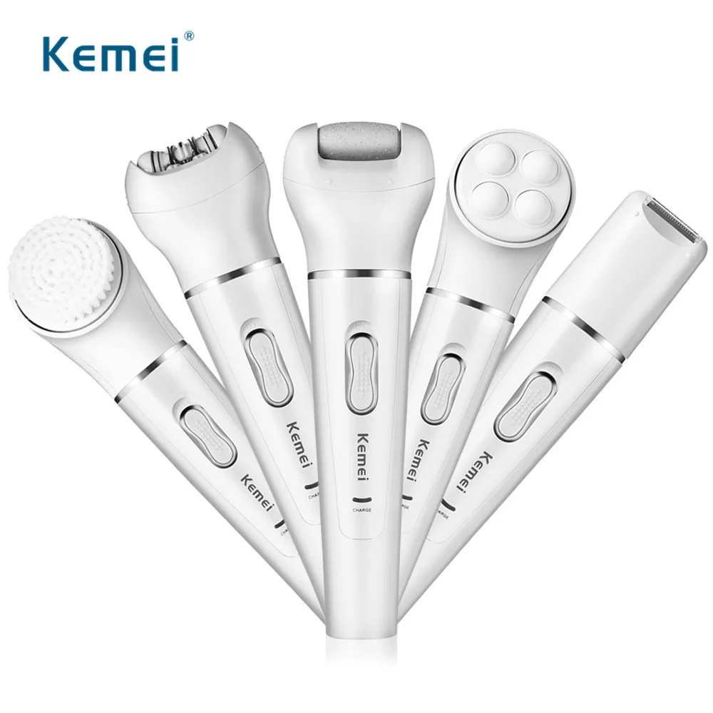 

Kemei KM-2199 5 in 1 Women Shaver Electric Shaver Epilator Shaving Bikini Trimmer Multifunction Lady's Shaver Remover Facial Raz