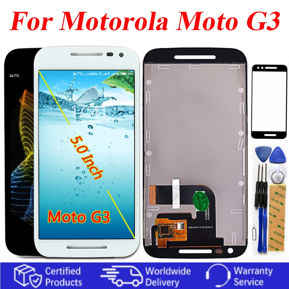 

AAA Quality LCD Display Touch Screen For Motorola Moto G3 XT1544 XT1543 100% Tested Digitizer Frame Assembly For Moto G3 LCD