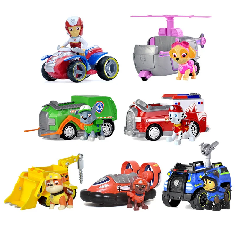 

Paw Patrol Dog Puppy Patrol Car Patrulla Action Figures Chase Marshall Ryder Diecast Vehicle Birthday Gift Toy Set For Children