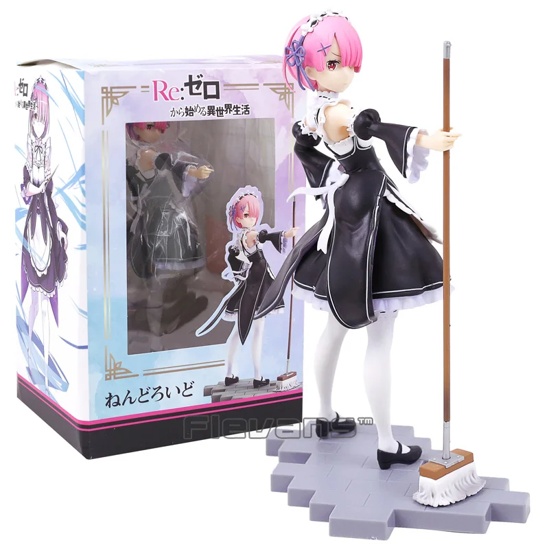 

Re Life In A Different World From Zero Ram Maid with Mop Ver. PVC Figure Collectible Model Toy 22cm