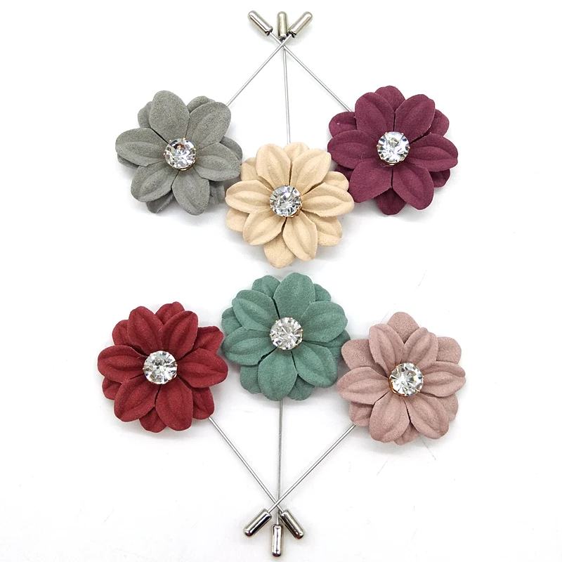 New 2018 Flowers Pins And Brooches For Women Wedding Handmade Fabric Lapel Pin Mixed Colorsin