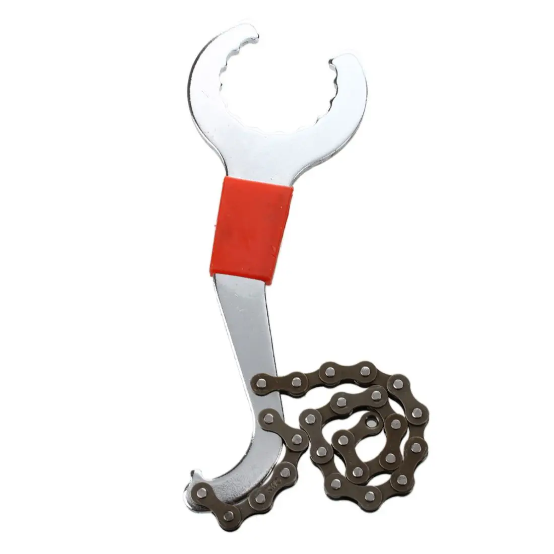 3 in 1 Bike Bicycle Chain Whip Bottom Bracket Freewheel Wrench Lockring